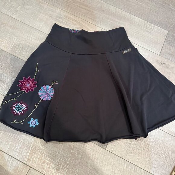 MATILDA JANE PAINT BY NUMBERS WOMENS SKIRT SMALL BROWN FLORAL - Picture 1 of 7